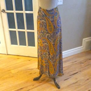 Maxi, yellow and blue, paisley pattern, size XL